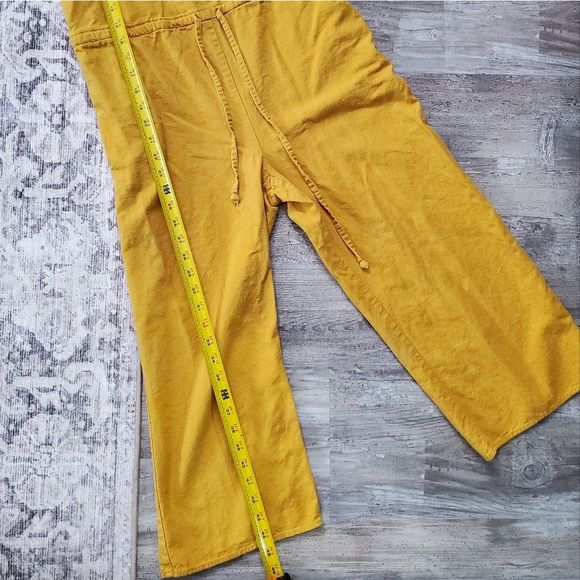 Anthro DREW Linen Blend Mustard Jumpsuit Small - Picture 7 of 7